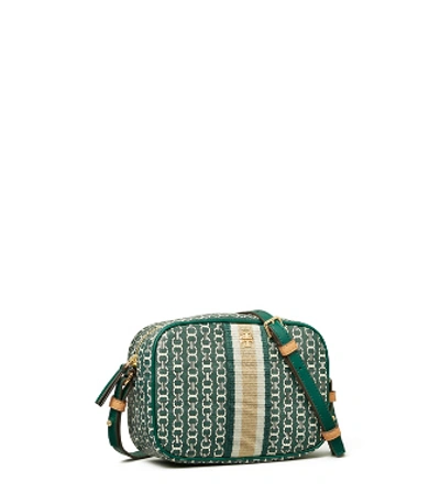 Tory Burch Gemini Link Canvas Mini Bag In Malachite Gemini Link Stipple