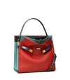 Tory Burch Lee Radziwill Double Bag Satchel In Red Apple/gold
