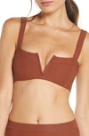 L*space Lee Lee Ribbed Bikini Top In Tobacco