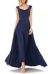 Kay Unger Jumpsuit Gown In Navy