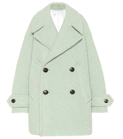 Ami Alexandre Mattiussi Double-breasted Buttoned Peacoat In Green