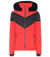 Fusalp Anne Faux-fur-trimmed And Chevron-quilted Jacket In Red