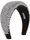 Prada Black Crystal-embellished Silk Headband In Light Blue