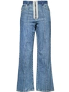 MIU MIU PATCHWORK FLARED JEANS