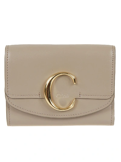 Chloé Small Tri-fold Wallet In Motty Grey