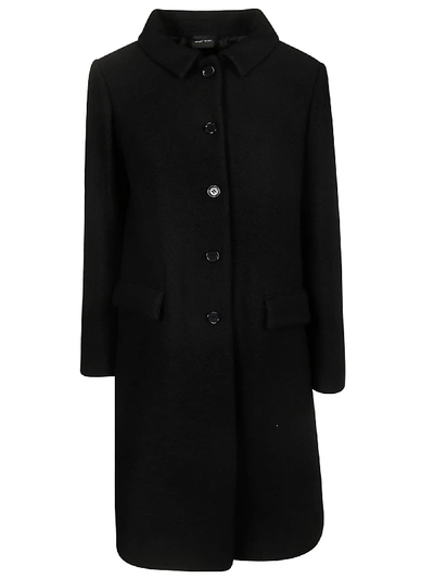 Aspesi Single Breasted Mid-length Coat In Nero