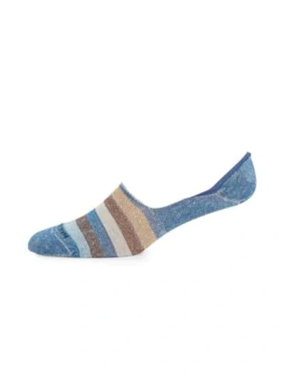 Marcoliani Invisible Touch Stripe Socks In Brown