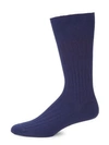 Marcoliani Men's Ribbed Modal-blend Socks In Lapis