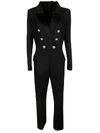 BALMAIN DOUBLE BREASTED BACK ZIPPED JUMPSUIT,11107899