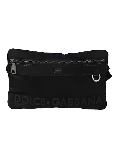 Dolce & Gabbana Logo Detail Belt Bag In Black