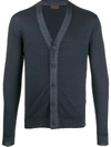 Altea Contrast Trim Cardigan In Blue