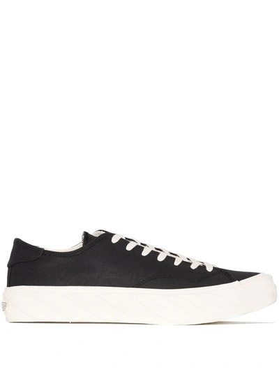 Age Black Carbon Coated Canvas Low Top Trainers