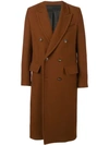 AMI ALEXANDRE MATTIUSSI PATCHED POCKETS DOUBLE-BREASTED LONG LINED COAT