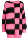 MSGM OVERSIZED CHECKED SWEATER