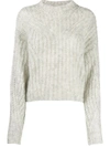 Isabel Marant Inko Cropped Sweater In White