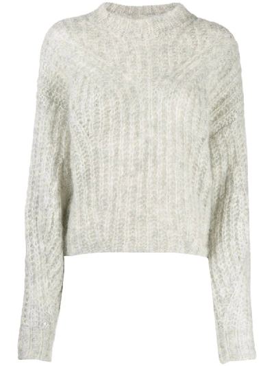 Isabel Marant Inko Cropped Sweater In White