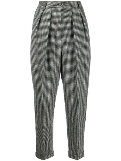 Jw Anderson Check Pattern Trousers In Black