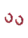 Simone Rocha Large Crystal-daisy Hoop Earrings In Red