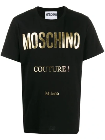 Moschino 反光效果logo T恤 In Black
