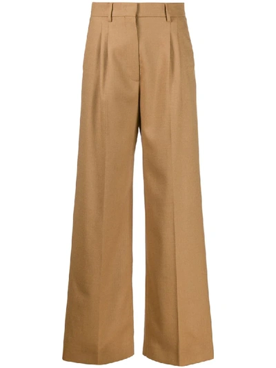 Fendi High-waist Flared Trousers In Brown