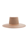 JANESSA LEONE EDIE SUEDE-TRIMMED WOOL-FELT FEDORA,734456