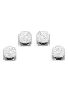 Cufflinks, Inc Ox & Bull Trading Co. White Pavé Crystal Studs In Silver