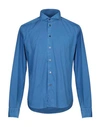 Peuterey Solid Color Shirt In Pastel Blue