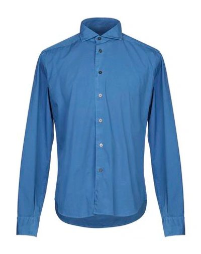Peuterey Solid Color Shirt In Pastel Blue