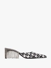 AREA AREA BLACK AND WHITE 55 HOUNDSTOOTH EMBELLISHED MULES,FW19F0714056181