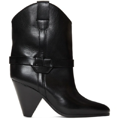 Isabel Marant Cone Heel Knot Detail Cowboy Boots In Black