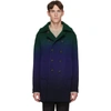 MISSONI MISSONI BLUE AND GREEN DEGRADE PEACOAT