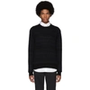 NORSE PROJECTS NORSE PROJECTS BLACK AND NAVY CASHMERE AND WOOL SIGFRED FAIRISLE SWEATER
