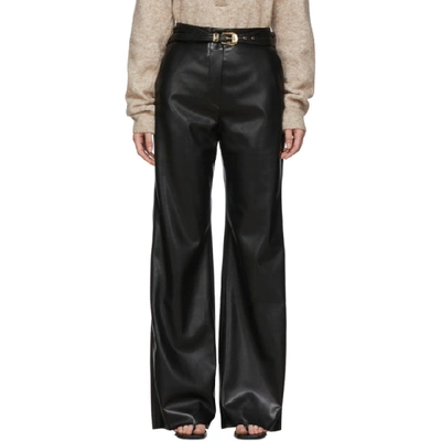 Nanushka High-waisted Faux-leather Trousers In Black