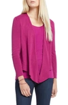 Nic + Zoe Four-way Cardigan In Fuchsia