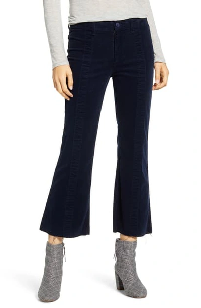 Ag Quinne Paneled Corduroy Crop Flare Pants In Deep Trenches