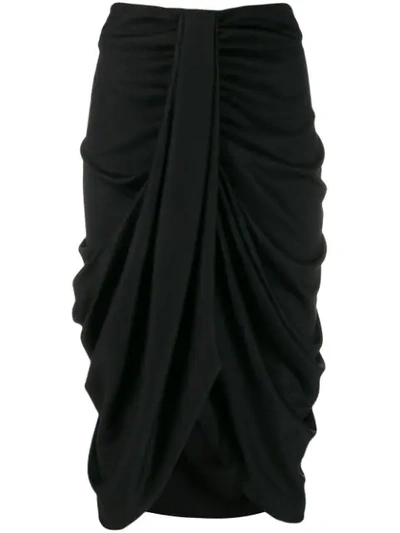 Isabel Marant Draped Sarong Skirt In 01 Black