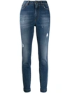 DOLCE & GABBANA DISTRESSED HIGH-RISE SKINNY JEANS