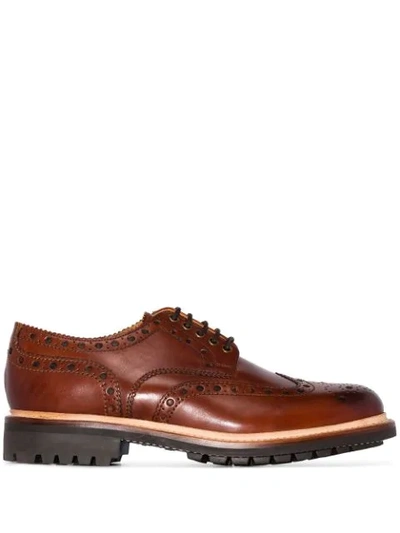 Grenson Handpainted Archie Commando Shoe Colour: Tan In Brown