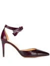 ALEXANDRE BIRMAN SNAKE EFFECT TIE STRAP PUMPS