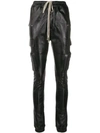 Rick Owens Stitched Panel Tapered Trousers In Black