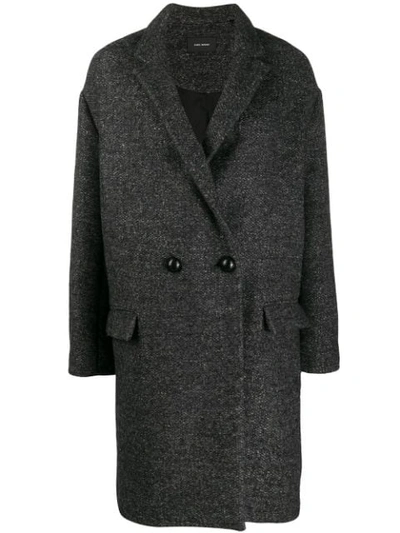 Isabel Marant Boxy Fit Double Breasted Coat In Grey