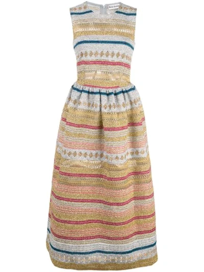 Molly Goddard Ortero Embellished Stripe Dress In Multi