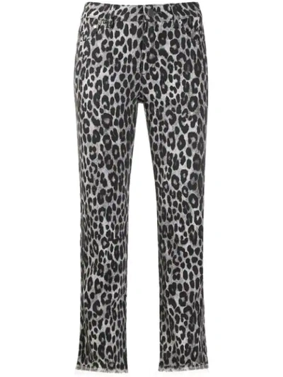 Michael Michael Kors Cheetah Pattern Cropped Trousers In Grey