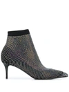 Le Silla Gilda Crystal-embellished Boot Pumps In Black
