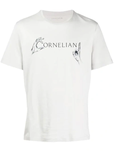 Corneliani Branded T-shirt In White