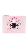 KENZO EMBOSSED EYE LOGO CLUTCH