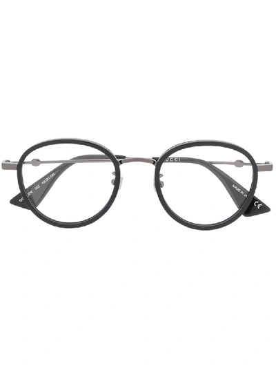 Gucci Round Frame Optical Glasses In Black