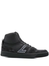 LANVIN LOGO PATCH HIGH TOP SNEAKERS