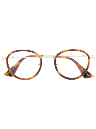 Gucci Round Frame Optical Glasses In Gold