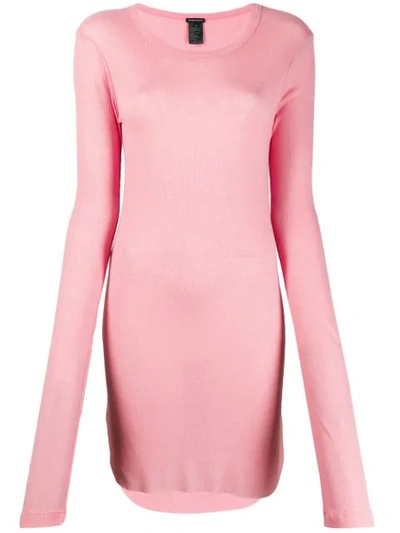 Ann Demeulemeester Long-line Jersey Top In Pink